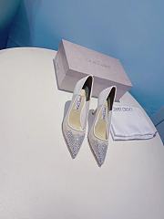 Jimmy Choo Love 65 White Mesh Pumps with Dégradé Crystals - 4