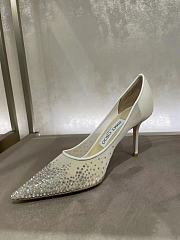 Jimmy Choo Love 65 White Mesh Pumps with Dégradé Crystals - 3