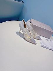 Jimmy Choo Love 65 White Mesh Pumps with Dégradé Crystals - 2