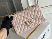 Chanel Classic Flap Bag Light Pink Grained Calfskin Gold Hardware Size 25cm - 3