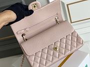 Chanel Classic Flap Bag Light Pink Grained Calfskin Gold Hardware Size 25cm - 4