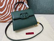 Valentino Small Vsling Grainy Calfskin Handbag Green Size 22x17x9 cm - 1