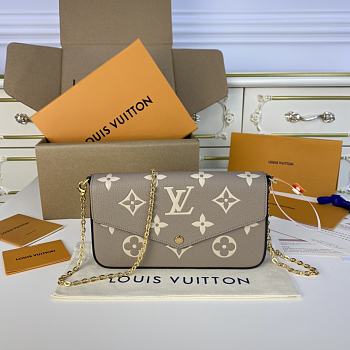Louis Vuitton M82610 Félicie Pochette Gray/Cream Size 21*12*3cm