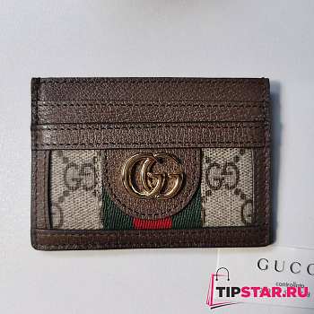 Gucci Ophidia GG Card Case Brown Size 10.0x7.5cm