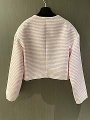 Chanel Iridescent Cotton Tweed Pink, White & Silver Jacket - 3