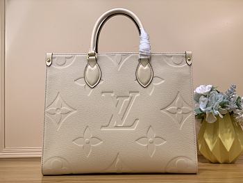 Louis Vuitton M46531 OnTheGo MM Tote Bag Cream Beige Size 35 x 27 x 14 cm