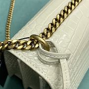 YSL Sunset Medium In Crocodile-Embossed Leather 442906 White/Gold Size 20x16x6 cm - 5