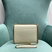 YSL Sunset Medium In Crocodile-Embossed Leather 442906 White/Gold Size 20x16x6 cm - 2