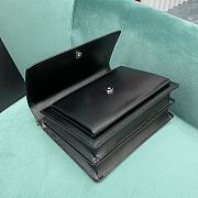 YSL Sunset Medium In Smooth Leather Black/Silver Size 442906 Size 20x16x6 cm - 2