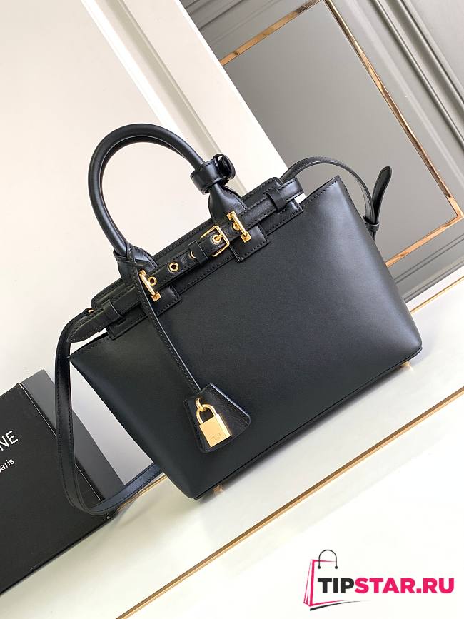 Teen Celine Conti Bag In Supple Calfskin Black Size 26 X 21 X 11 CM - 1