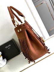 Celine Medium Annabel Bag With Fringes In Suede Calfskin Brown Size 36.5 X 28.5 X 10 CM - 4