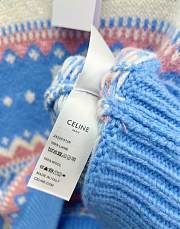 Celine Crew Neck Fair Isle Sweater In Mohair And Silklight Blue  - 4