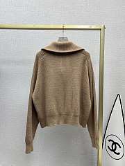 Celine Vareuse Sweater In Ribbed Wool And Cashmere Old Camel - 5