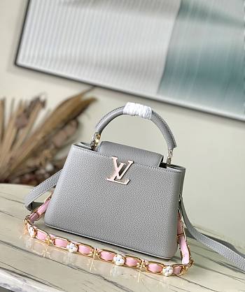 Louis Vuitton M23280 Capucines BB Bag Grey Size 18 x 27 x 9 cm