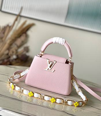 Louis Vuitton M23363 Capucines Mini Bag Jasmine Pink Size 14 x 21 x 8 cm