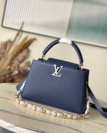 Louis Vuitton M23199 Capucines MM Bag Blue Size 31.5 × 20 × 11 cm