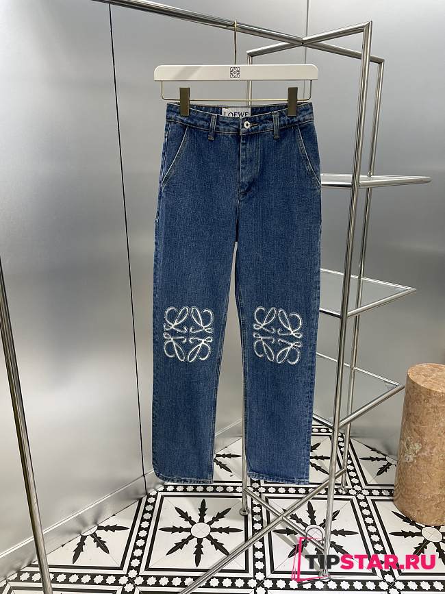 Loewe Anagram Baggy Jeans In Denim - 1