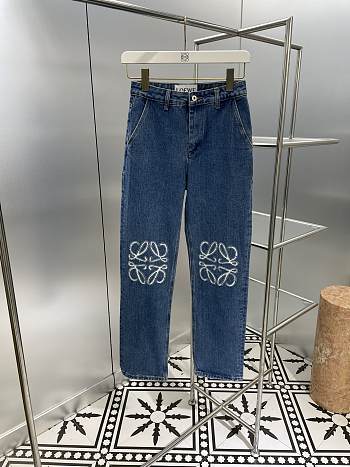 Loewe Anagram Baggy Jeans In Denim
