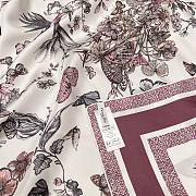 Dior Toile de Jouy Mexico 90 Square Scarf White and Pink Silk Twill - 3