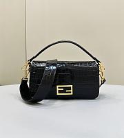Fendi Baguette Black Crocodile Leather Bag Size 27x6x15 cm - 1