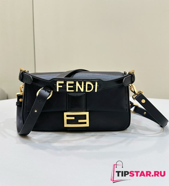 Fendi Baguette Black Nappa Leather Bag Size 27x6x15 cm - 1