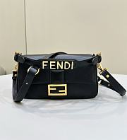 Fendi Baguette Black Nappa Leather Bag Size 27x6x15 cm - 1
