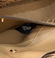 Fendi Baguette Sand And Brown Interlaced Leather Bag Size 27x15x6 cm - 5