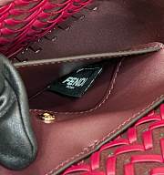 Fendi Baguette Burgundy Braided Leather Bag Size 27x15x6 cm - 3