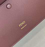 Fendi Baguette Burgundy Braided Leather Bag Size 27x15x6 cm - 2