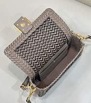 Fendi Baguette Black And Gray Interlaced Leather Bag Size 27x15x6 cm - 5