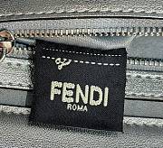 Fendi Baguette Silver Leather Bag With Crystal FF Motif 27x6x15cm - 4