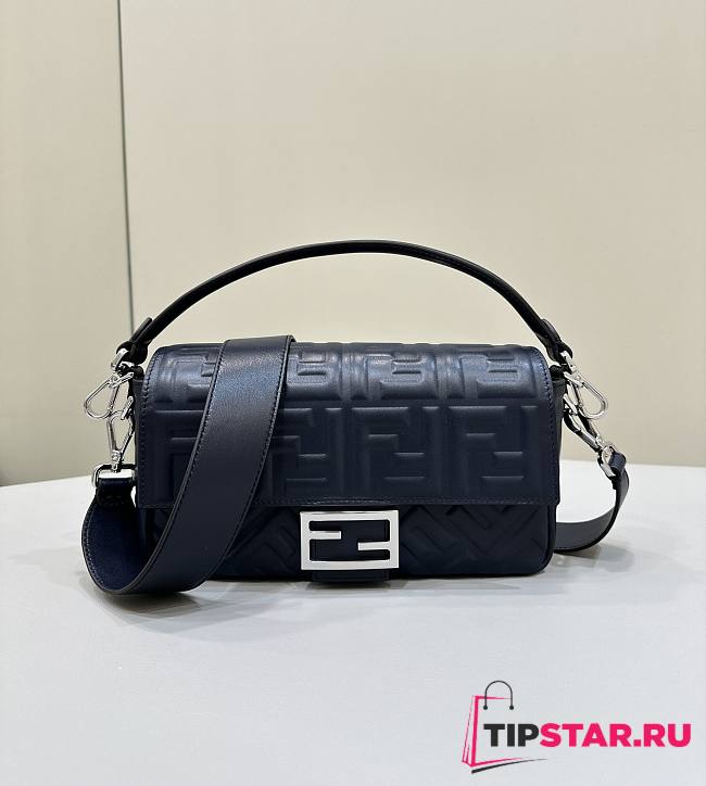 Fendi Baguette Midnight Blue Nappa Leather Bag 27x15x6cm - 1