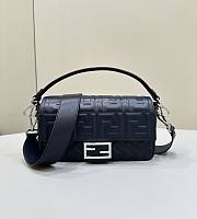 Fendi Baguette Midnight Blue Nappa Leather Bag 27x15x6cm - 1