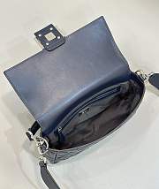 Fendi Baguette Midnight Blue Nappa Leather Bag 27x15x6cm - 3
