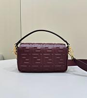 Fendi Baguette Burgundy Nappa Leather Bag 27x15x6cm - 2