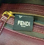 Fendi Baguette Burgundy Nappa Leather Bag 27x15x6cm - 4
