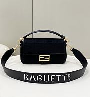 Fendi Baguette Black FF Canvas Bag Size 27x15x6 cm - 1