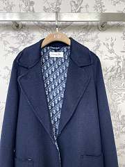 Dior Coat With Belt Blue Double-Sided Virgin Wool - 4