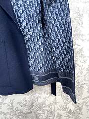 Dior Coat With Belt Blue Double-Sided Virgin Wool - 2