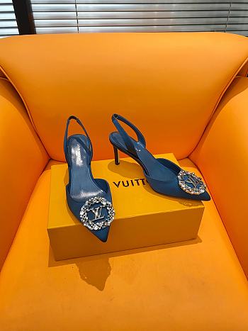 Louis Vuitton Met Slingbacks Navy Blue 6.5cm