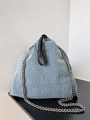 Balenciaga Crush Medium Tote Bag In Blue Washed Denim Size 40x46x14 cm - 5