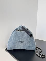 Balenciaga Crush Small Tote Bag In Blue Washed Denim Size 24*26*10 cm - 1