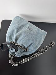 Balenciaga Crush Small Tote Bag In Blue Washed Denim Size 24*26*10 cm - 2