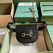 Gucci Horsebit 1955 Rounded Belt Bag Black 760198 Size 16X13X6CM - 1