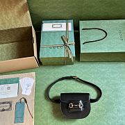 Gucci Horsebit 1955 Rounded Belt Bag Black 760198 Size 16X13X6CM - 5