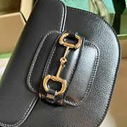 Gucci Horsebit 1955 Rounded Belt Bag Black 760198 Size 16X13X6CM - 2