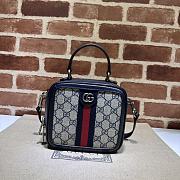 Gucci Ophidia GG Mini Top Handle Bag ‎772157 Beige/Blue Size 17x16.5x9.5cm - 1