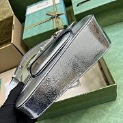 Gucci Horsebit 1955 Shoulder Bag 764155 Silver Crackle Size 26.5 cm - 4