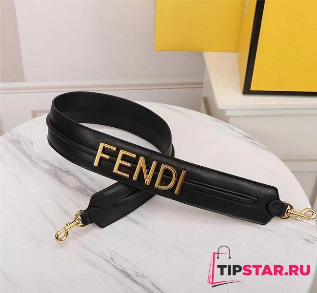 Fendi Strap You Black Leather Shoulder Strap - 1