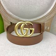 Gucci Leather Belt With Double G Buckle Brown 4cm - 1